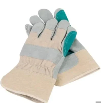 Leather Safety Work Glove with Cotton Back