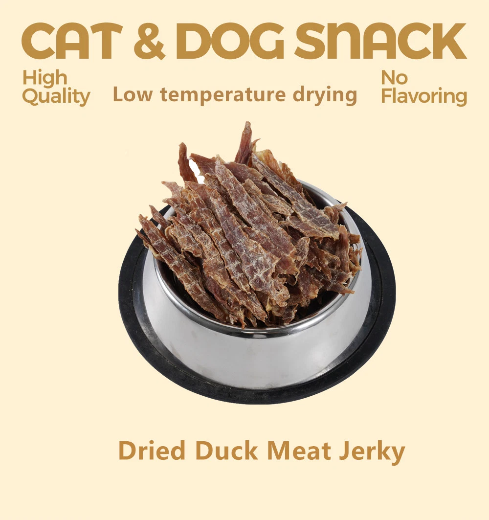 100% Premium Raw Material Dried Duck Meat Jerky Pet Snack Dog Treat