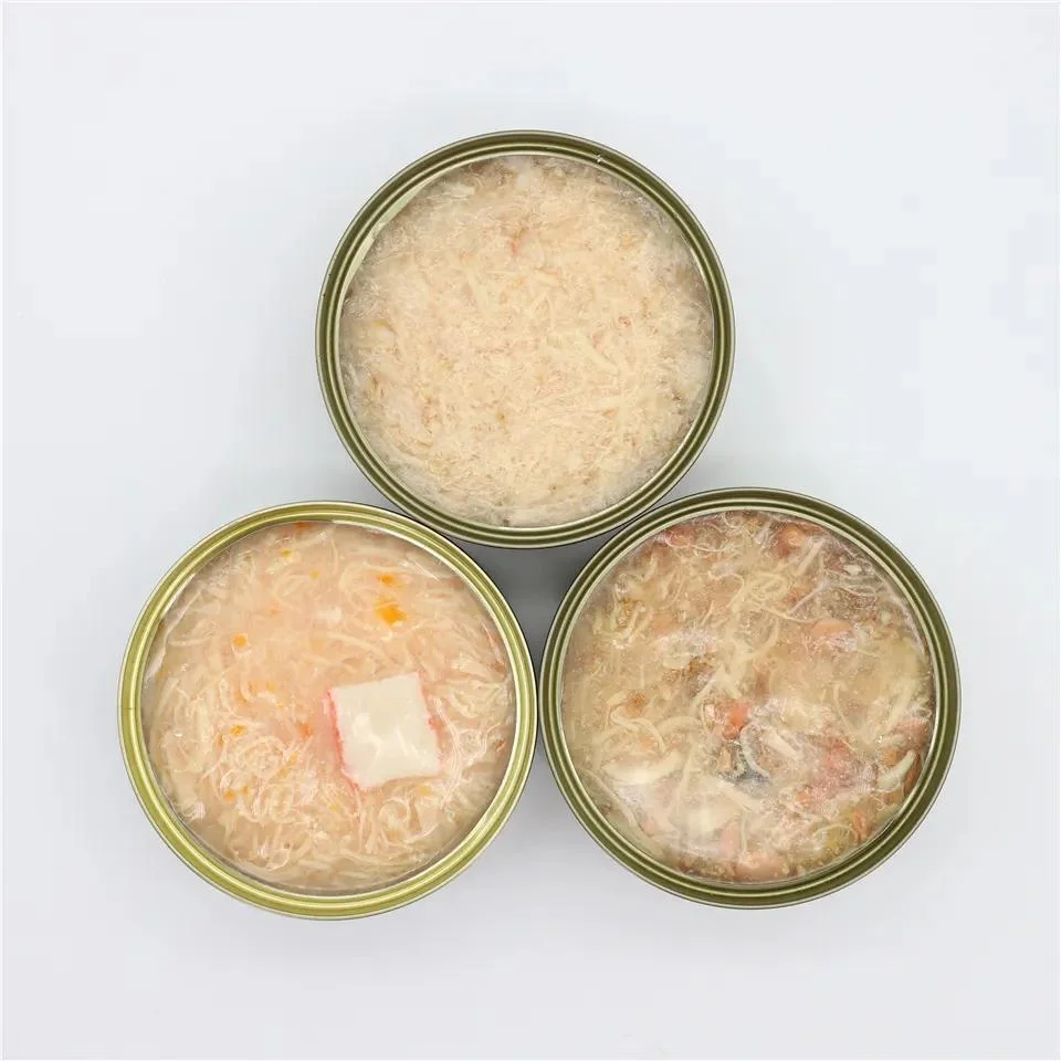 Wholesale Fresh Wet Cat Food Fish/Chicken/Beef Shreds Canned Cat Treats Chicken Rice Ball Natural Functional Pet Food