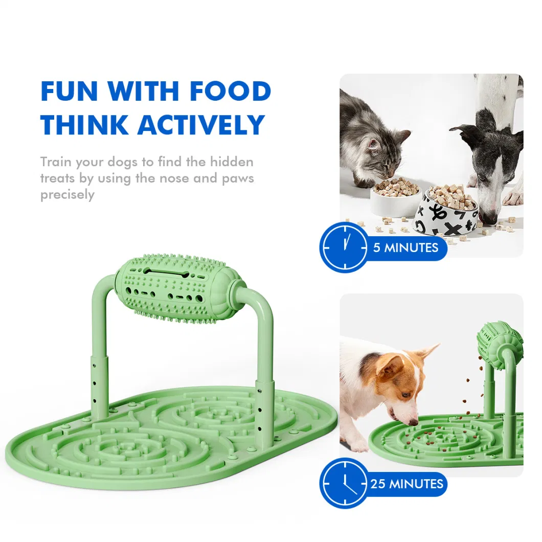 Pet Food Leakage Toys Bite-Resistant Silicone Slow Down Feeding Dog Food Container
