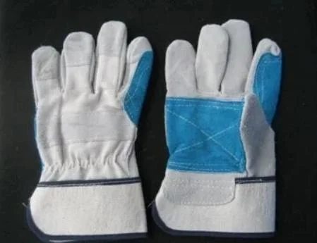Leather Safety Work Glove with Cotton Back