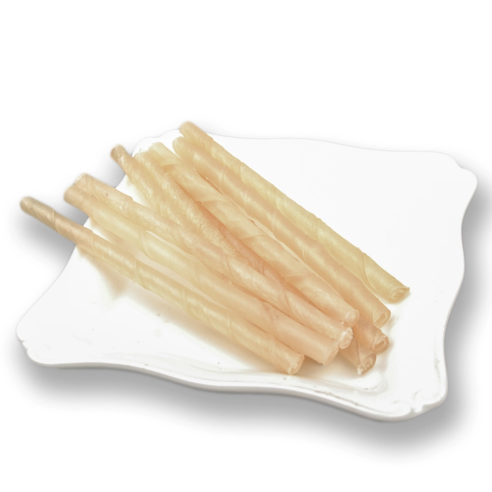 Dog Chew Natural Beef Rawhide Twists Sticks Pet Chews Dental Snacks for Dog