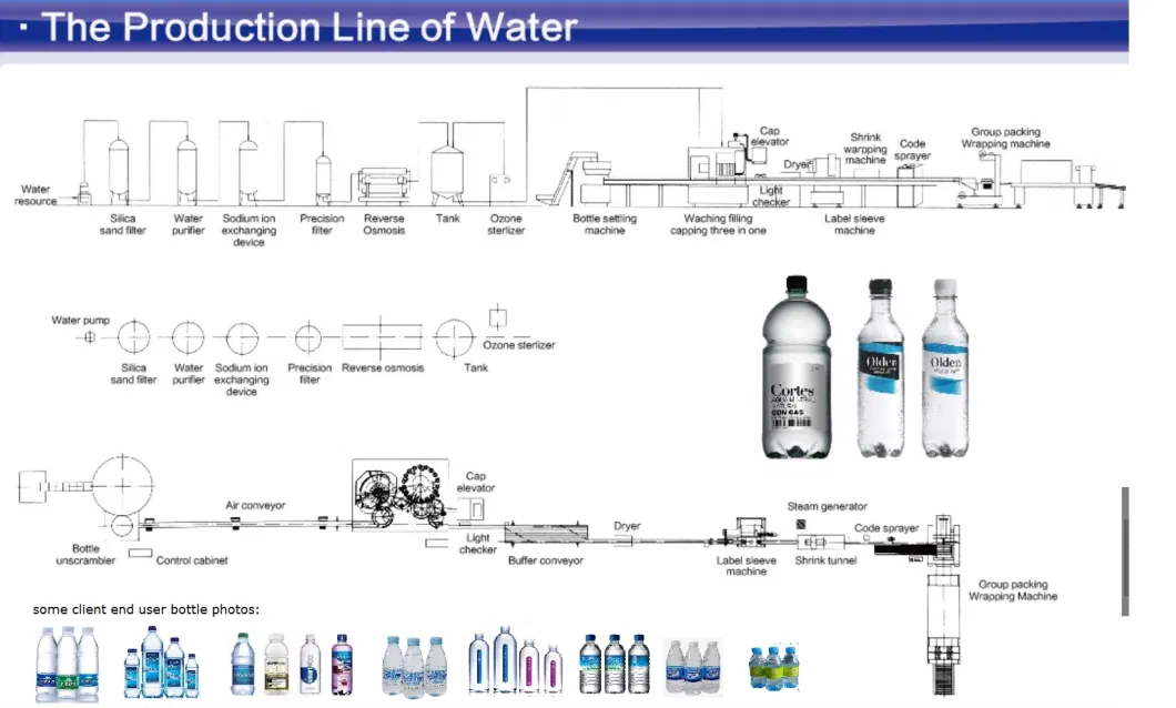 Complete Pet Bottle Mineral Water Liquid Beverage Filling Packing Production Line