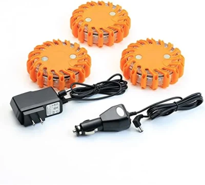  3pack Roadside Emergency Beacon LED Road Flares Warning Strobe Light Portable Traffic Flashing Strobe Caution Signal Lamp Hot LED Warning Light