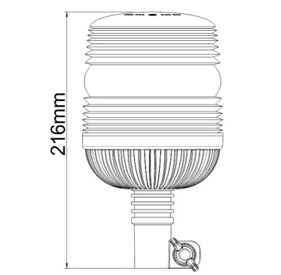IP69K Waterproof Rating Cigarette Lighter Pole LED Beacon Light