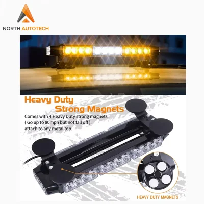 16.8 Inch LED Strobe Flashing Light Bar High Intensity Emergency Hazard Warning Beacon Lights for Car Trucks Trailer Roof