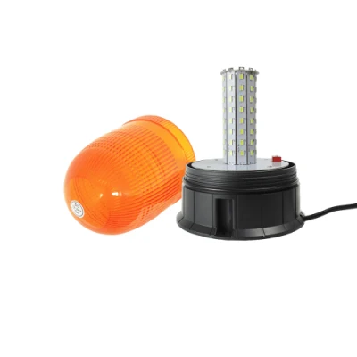  Baliza LED 80LED Car LED Rotating Flashing Beacon Strobe Warning Light 12V/24V Red Amber Mini Magnetic LED Warning Beacon