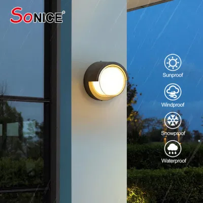 W365RF5w Die Casting Aluminium Surface Mounted Round Outdoor LED Wall Lights for Household Hotel Garden Villa Building Corridor