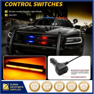 Yellow White 30 LED Strobe Light Bar Rooftop Double Side Emergency Warning