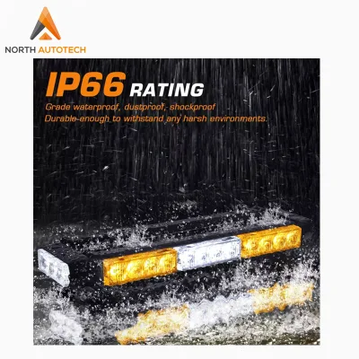 16.8 Inch LED Strobe Flashing Light Bar High Intensity Emergency Hazard Warning Beacon Lights for Car Trucks Trailer Roof