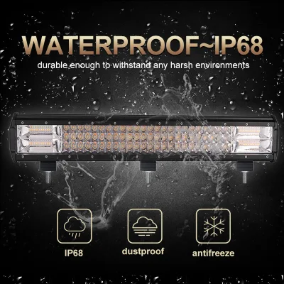 432W Super Bright Dual Color Trucks Offroad Strobe LED Light Bar Car