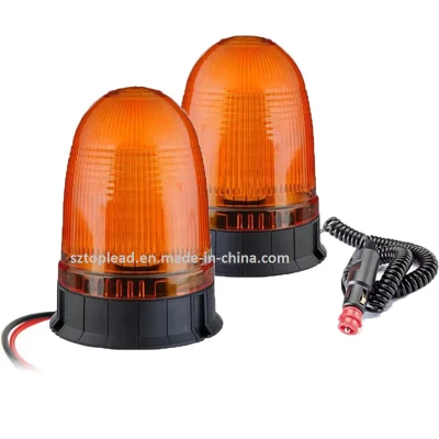 Car Strobe Warning Beacon Light LED Rotate Lamp Amber Emergency Traffic Lights with Magnetic Sucker Base and Cigar DC 12-48V CE