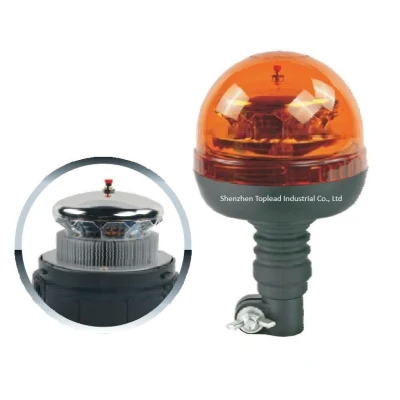  Super Bright Power LED Beacon 3W*8PCS LED DC12-24V Emergency Flashing Light Amber Warning Light with DIN Pole Mount