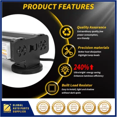 Yellow White 30 LED Strobe Light Bar Rooftop Double Side Emergency Warning