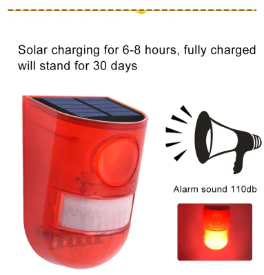 Wireless Outdoor Solar Strobe Siren Security Alert Light