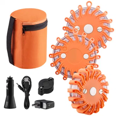  Multifunction Car Road Flares Emergency Warning Strobe Disc Lights Portable Road Traffic Flashing Beacon Caution Lamp Quality LED Traffic Safety Signal Light