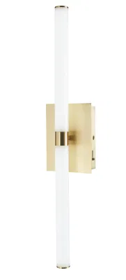 5CCT 18W Brushed Gold LED Vanity Wall Light with Opal Glass (W2009)