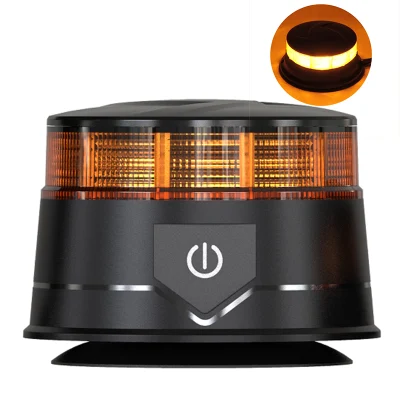  Rechargeable LED Beacon E-MARK SAE Amber Light Rotation Roof Top Hazard Traffic Flash Emergency Light Warning Safety Lamp