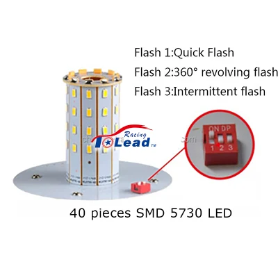 Magnetic Emergency Amber LED Rotary Lamp Flashing Warning Beacon Traffic Strobe Light