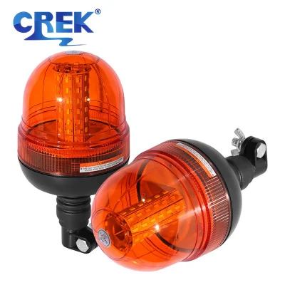  12V-24V Amber Rotating Strobe Warning Beacon with Pole Mount