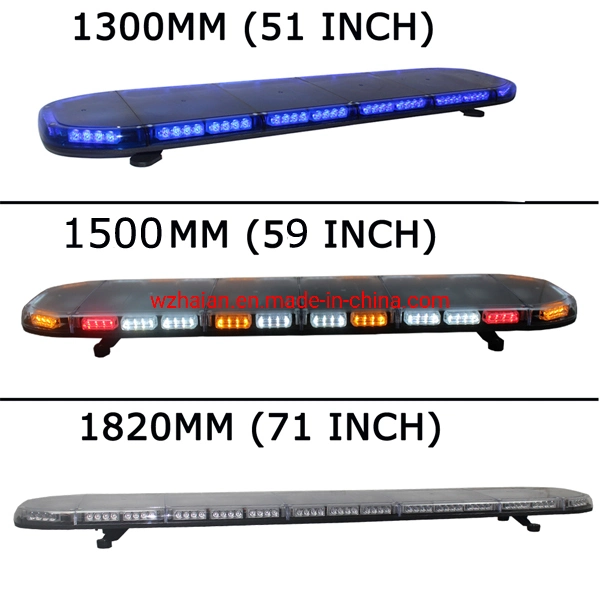 51 Inch LED Police Warning Lightbar with Tir Lens in Blue LEDs and Dome Cover