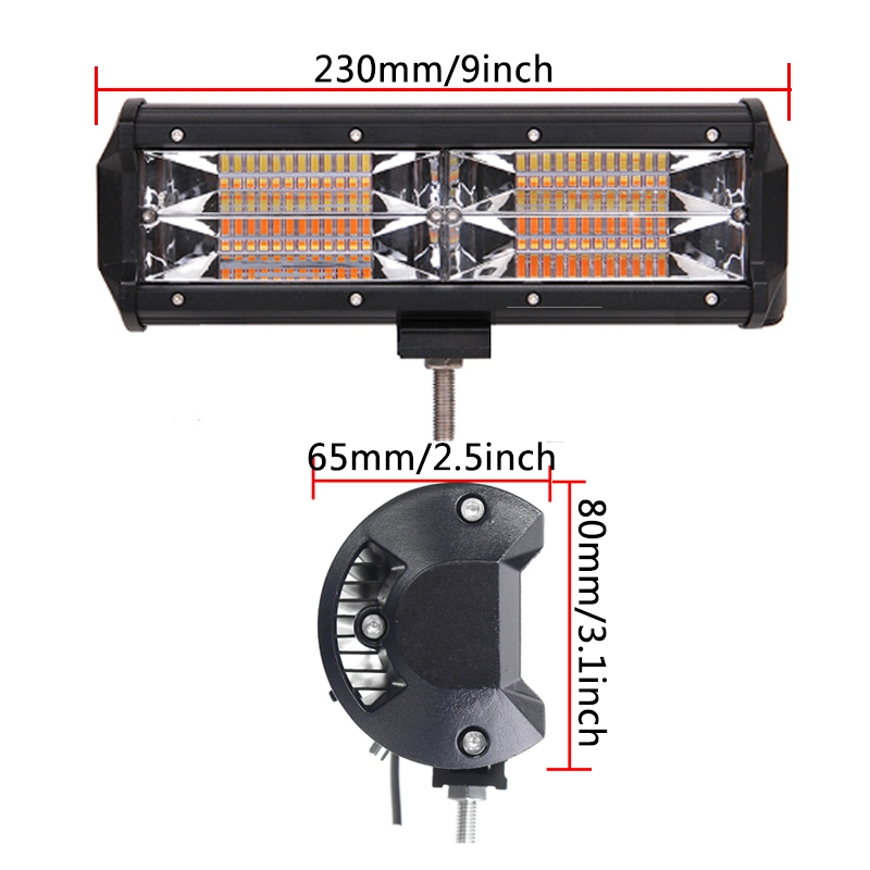 4inch 5inch 7inch 22inch 32inch 42inch Dual Color Flood Spot Flash LED Offroad Work Light Bar