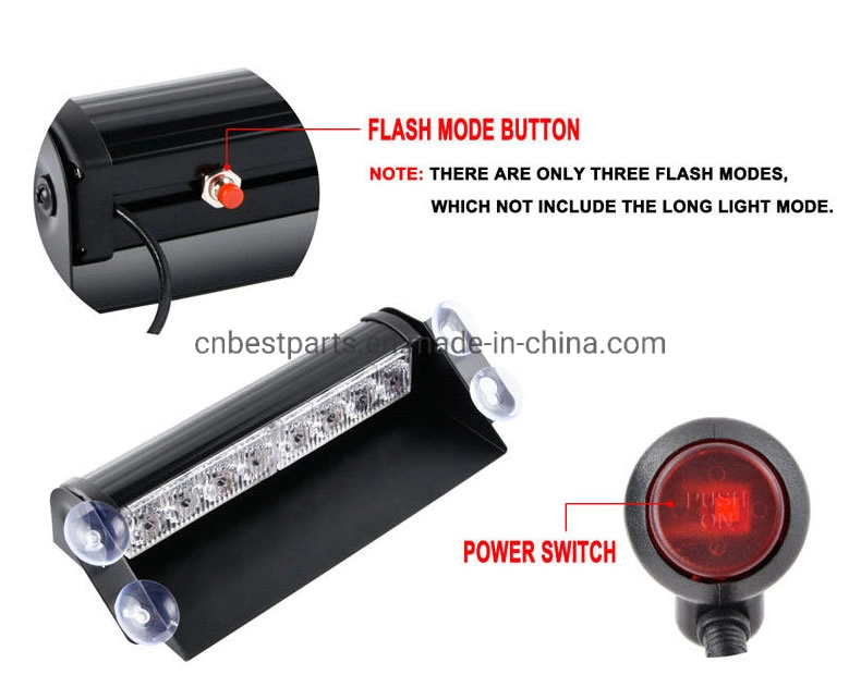 Road Emergency Car Strobe Flash Warning Lighting 12V 8 LED Flashing Red Blue Traffic Safety Signal Caution Strobe Lamp Car Styling LED Beacon Warning Light