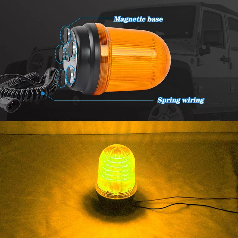 Magnetic LED Amber Emergency Alarm Strobe Beacon Warning Light