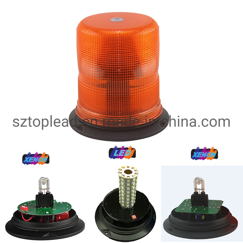 Heavy Duty DC12-48V SMD LED / Xenon Spiral Bulbs Strobe Rotary Emergency Flashing Warning Beacons with Aluminum Base