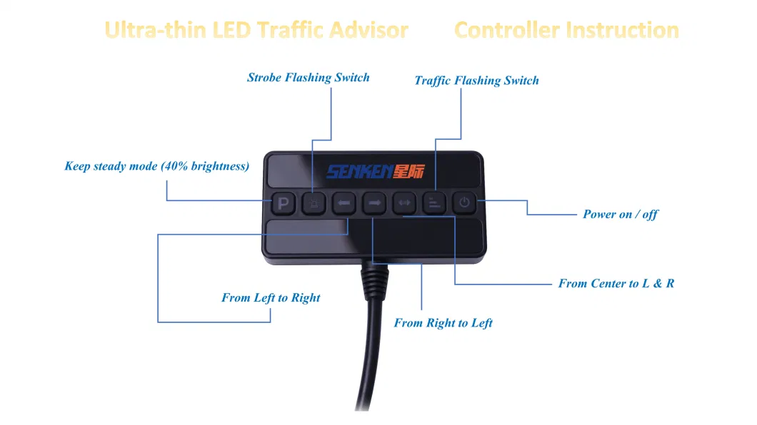 Ultra-Thin LED Flashing Traffic Advisor Light Bar