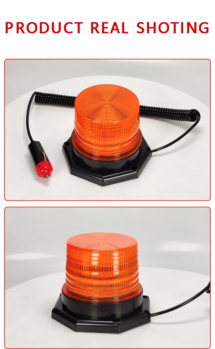 Forklift LED Strobe Beacon Light Amber Roof Top Hazard Traffic Indication Flash Emergency Warning Light Safety Lamp with Magnet