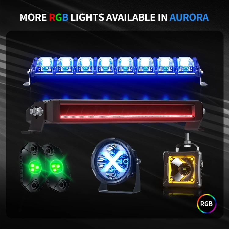 Aurora New RGB LED Light Bar Offroad IP69K LED Bar Light