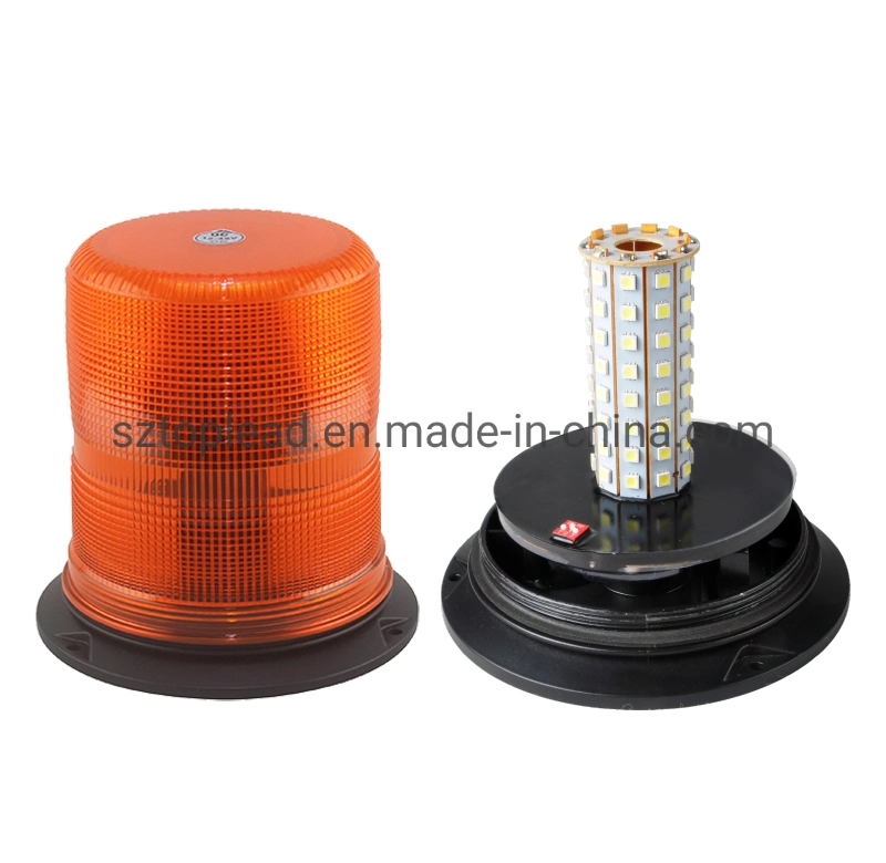 Heavy Duty Safety DC12-48V LED Emergency 4 Inch Rotating Strobe Light Low Profile Aluminum Base Traffic Warning Beacon