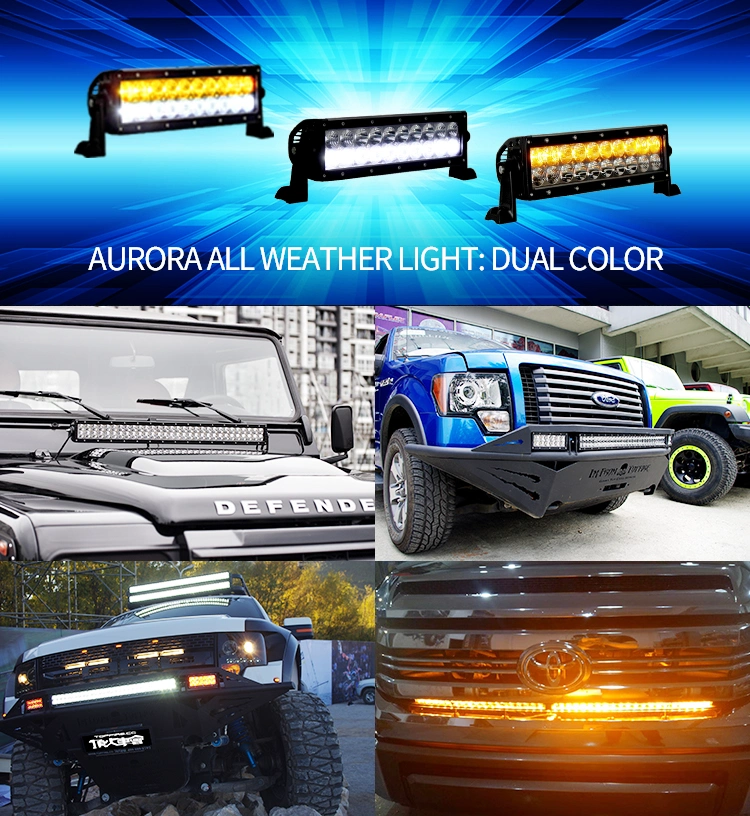 LED Light Dual Color White Amber Light Bar