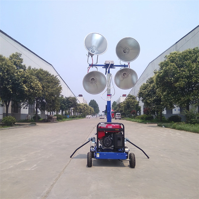 Industrial Light Tower Generator LED 400W*4 Rotation Vertical Manual High Mast Mobile Lighting Tower