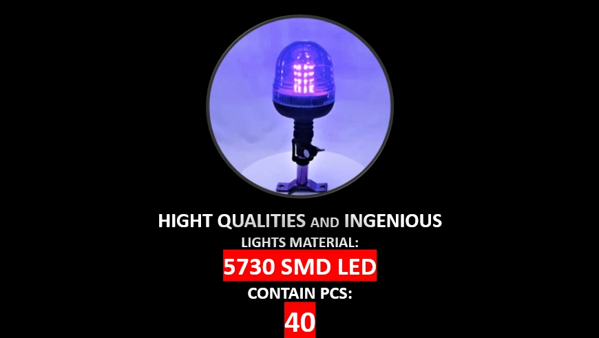 Blue Beacon LED Warning Light for Heavy Duty Rotating Beacon Flash Light