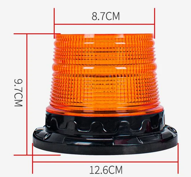 Auto Lighting System Beacon Lamp DC10-80V Red Amber Rotating Truck LED Strobe Warning Light with Cigarette Plug