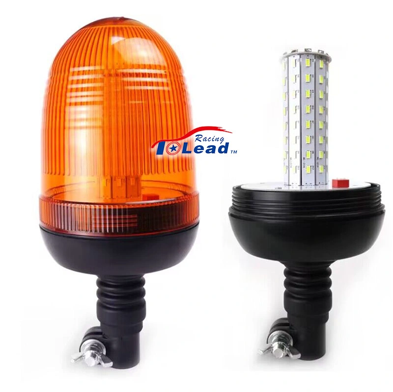 Amber Flexible Pole Mount LED Emergency Rotate Lamp Waterproof Traffic Strobe Warning Beacon Flashing Rotary Light