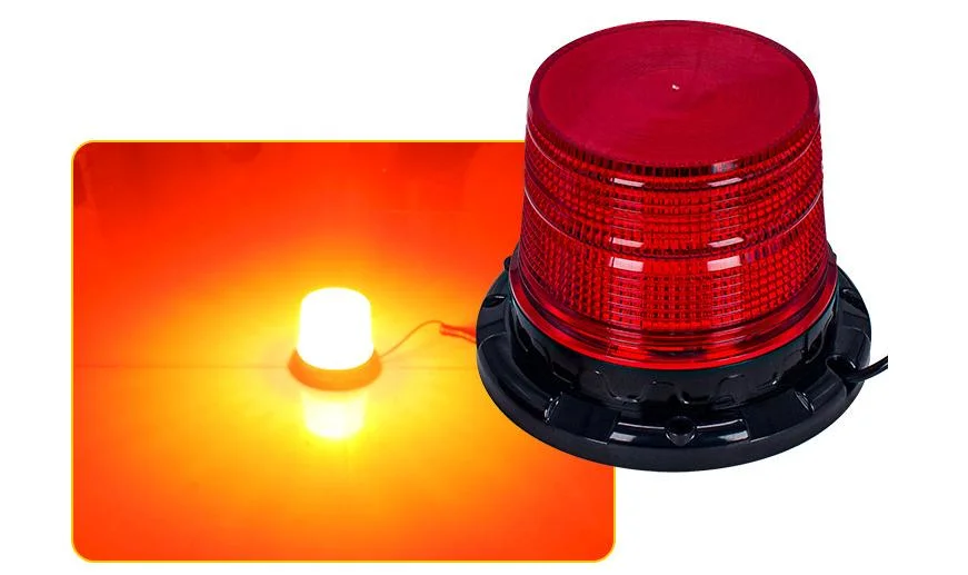 Auto Lighting System Beacon Lamp DC10-80V Red Amber Rotating Truck LED Strobe Warning Light with Cigarette Plug