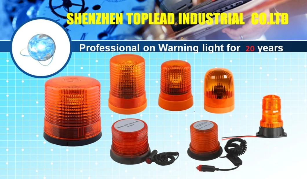 Blue Forklift LED Strobe Lamp DC 12-110V Xenon Strobe / LED Mini Warning Beacon Light Flash Warning Lamp 131mm High