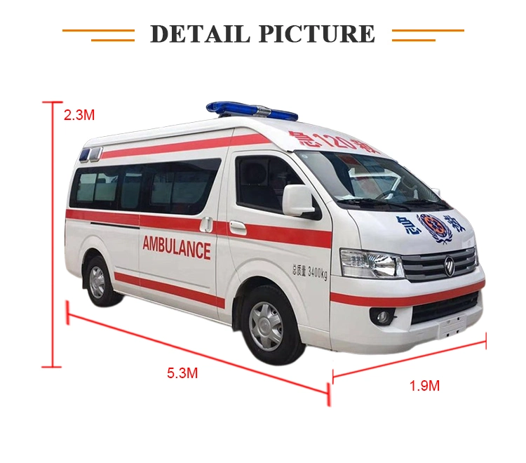 Foton Scenic G9 Negative Pressure Ambulance Ward-Type Equipment LHD Vehicle with Blinker