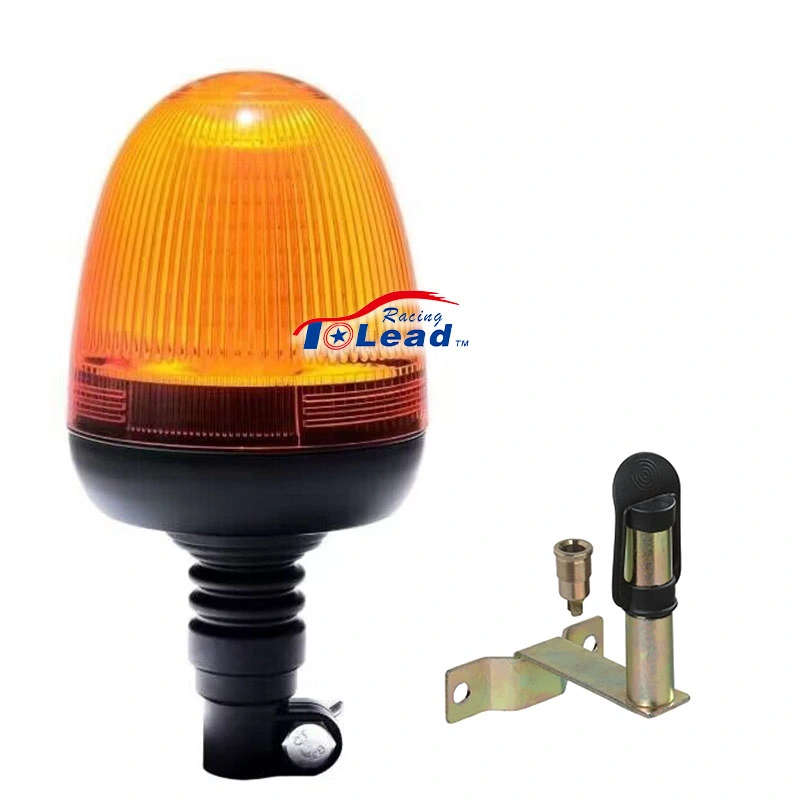 Amber Flexible Pole Mount LED Emergency Rotate Lamp Waterproof Traffic Strobe Warning Beacon Flashing Rotary Light