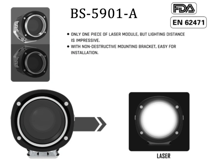 3 Inch Laser Working Light Bar 10W 1000lm Sport Beam Long Lighting Distance for Offroad, SUV, ATV