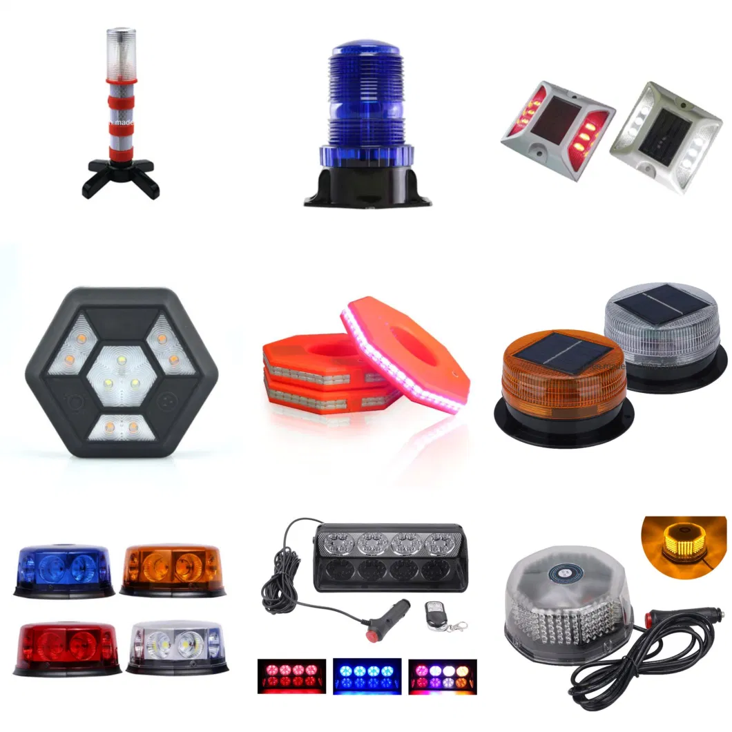 Revolving Car Warning Strobe Lights Battery-Operated Red LED Beacon Blinking Flashing Function Machine Emergency Warning Caution Light