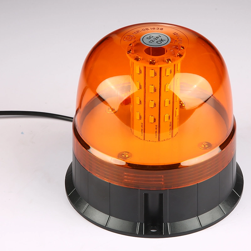 DC 12-48V Metal Base Amber Color LED Rotating Warning Beacon Light Strobe Flashing Light