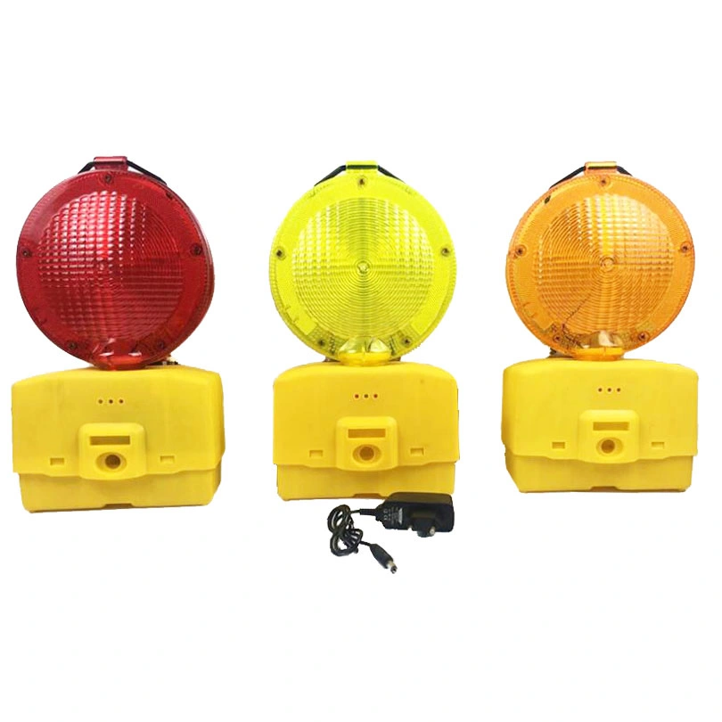 Rechargeable 4r25 Battery LED Road Safety Warning Beacon for Traffic Barricade