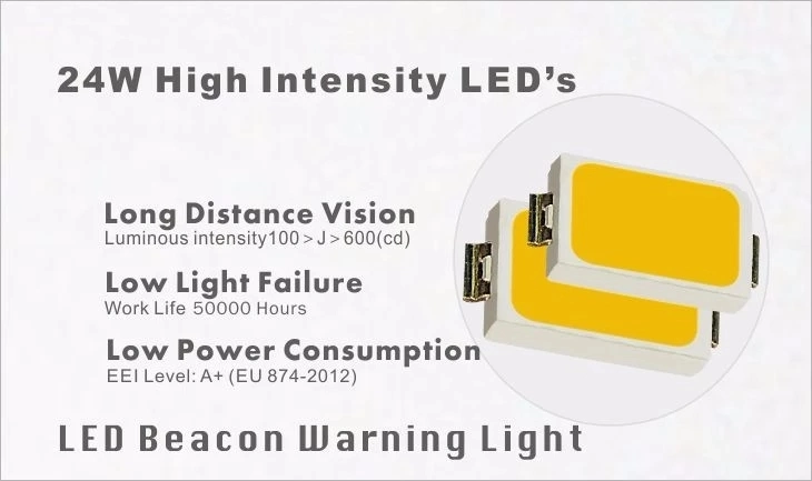 12W LED Emergency Beacon Flashing Amber Revolving Light 12V Warning Light