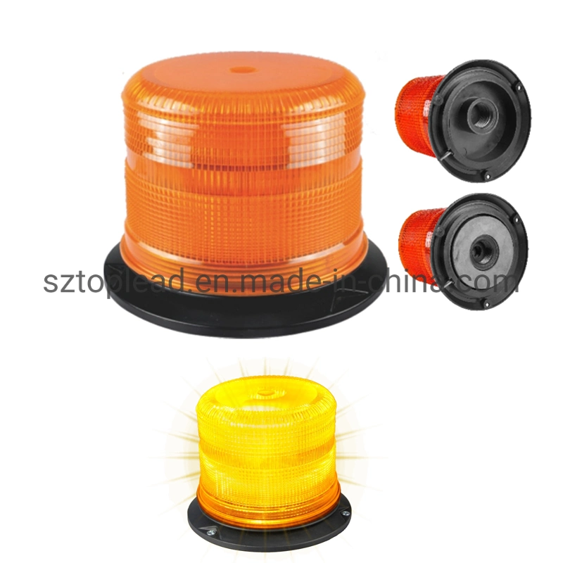 Heavy Duty Safety DC12-48V LED Emergency 4 Inch Rotating Strobe Light Low Profile Aluminum Base Traffic Warning Beacon