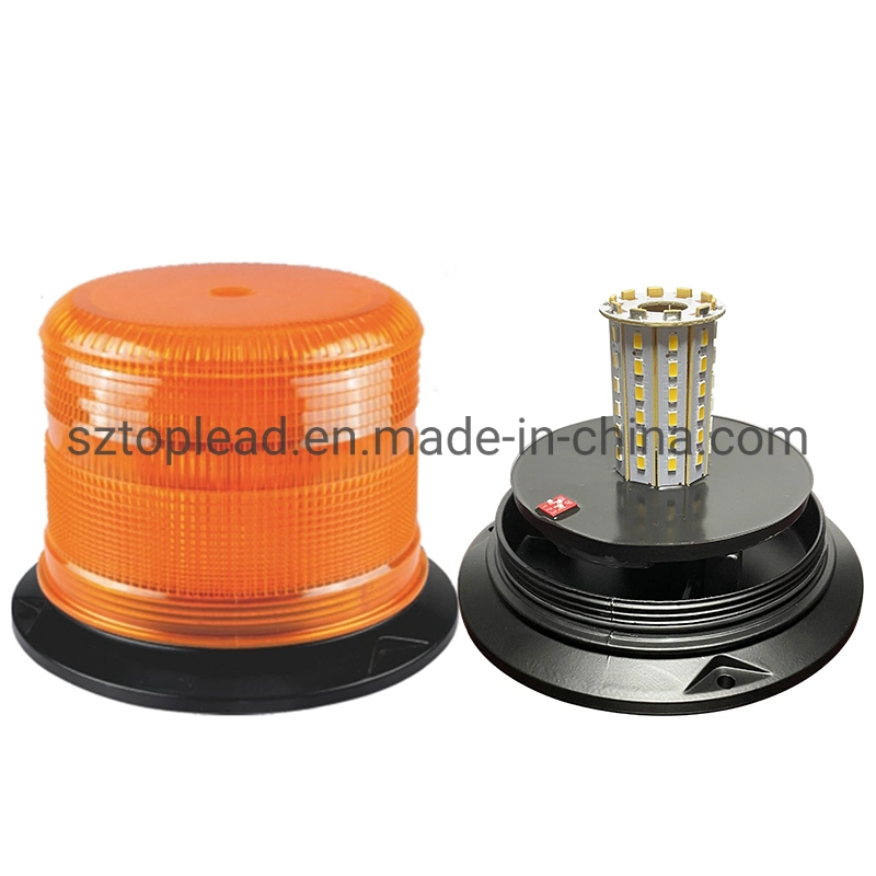 Heavy Duty Safety DC12-48V LED Emergency 4 Inch Rotating Strobe Light Low Profile Aluminum Base Traffic Warning Beacon