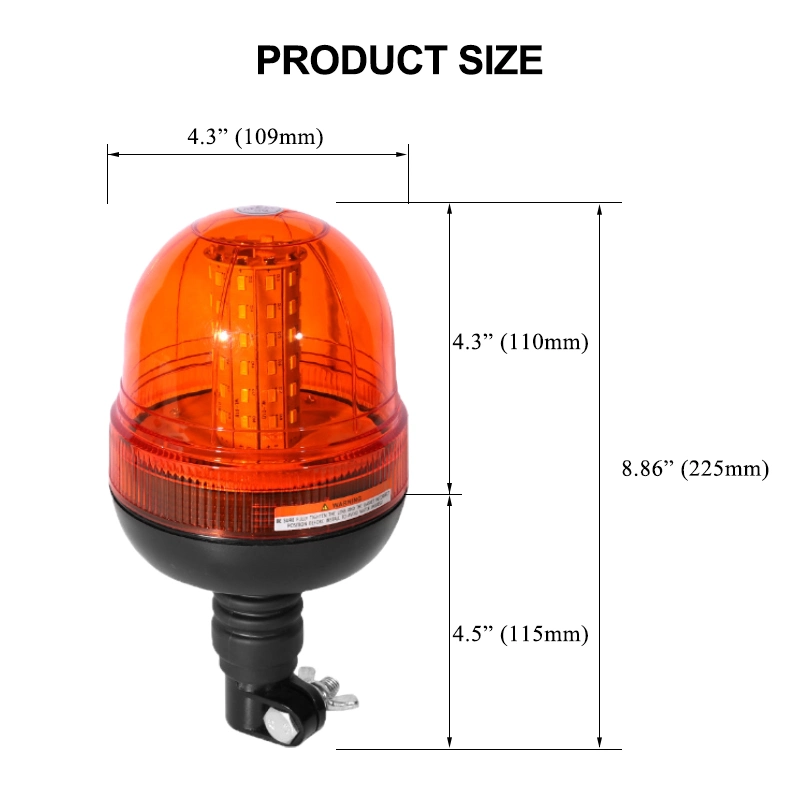 CE LED Strobe Warning Light with Pole Mount Beacon Flexible Rotating Flashing Safety Alarming Tractor Beacon Light